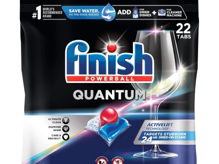 Finish - Quantum - 22ct - Dishwasher Detergent - Powerball - Ultimate Clean & Shine - Dishwashing Tablets - Dish Tabs Online now