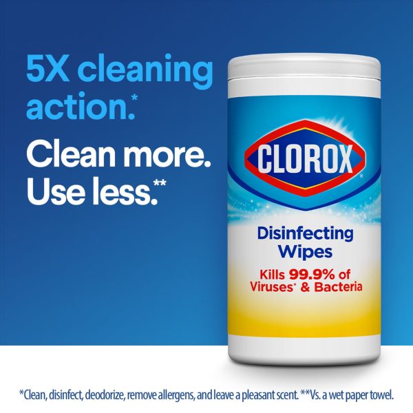 Clorox Bleach-Free Disinfecting and Cleaning Wipes, Crisp Lemon, 75 Count For Discount