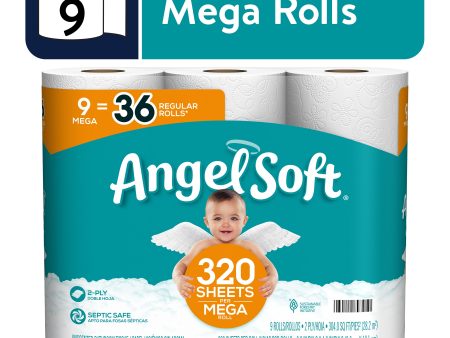 Angel Soft Toilet Paper, 9 Mega Rolls For Cheap