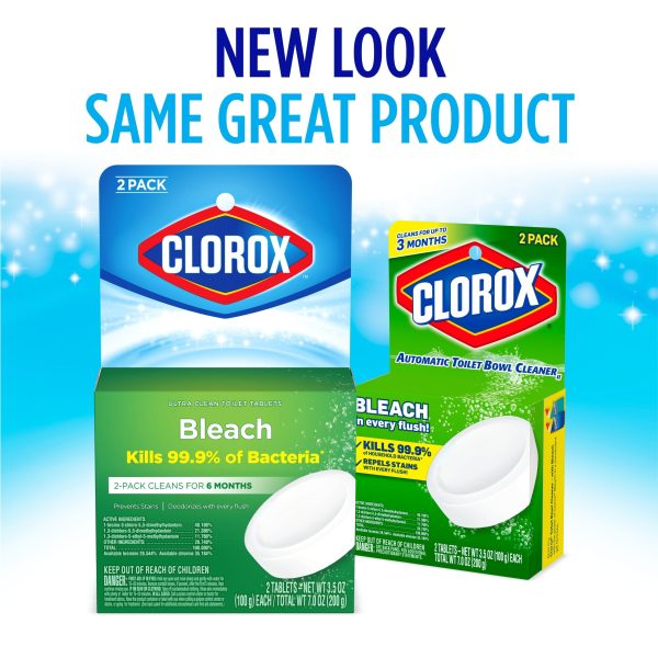 Clorox Bleach Automatic Toilet Bowl Cleaner Tablets, 2 Pack For Sale