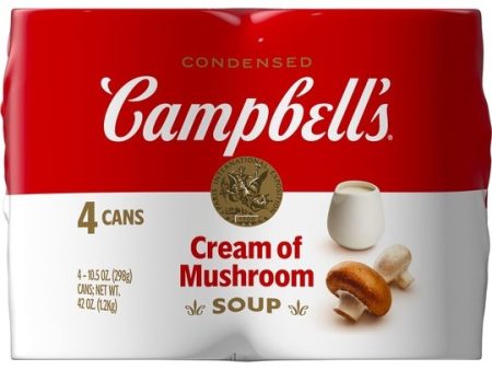 (Pack of 4) Campbell s Condensed Cream of Mushroom Soup, 10.5 oz Can on Sale