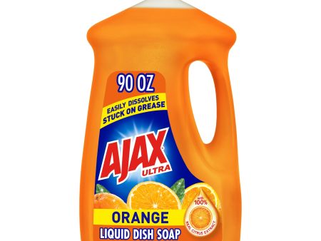 Ajax Ultra Triple Action Liquid Dish Soap, Orange Scent - 90 Fluid Ounce Online now