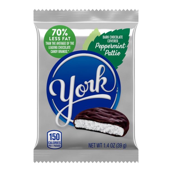 York Dark Chocolate Peppermint Patties Candy, Pack 1.4 oz For Cheap