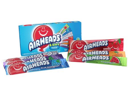 Airheads Chewy Candy Bars Movie Theater Box, Assorted Flavors, 3.3 oz, 6 Ct For Sale