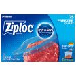 Ziploc® Brand Freezer Bags with New Stay Open Design, Quart, 75, Patented Stand-up Bottom, Easy to Fill Freezer Bag, Unloc a Free Set of Hands in the Kitchen, Microwave Safe, BPA Free on Sale