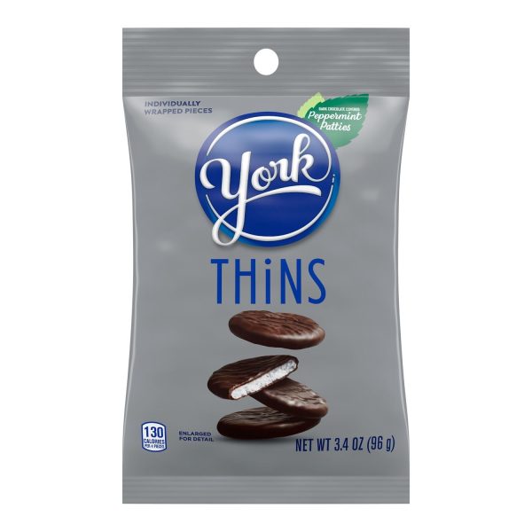 York Thins Dark Chocolate Peppermint Patties Candy, Bag 3.4 oz Cheap