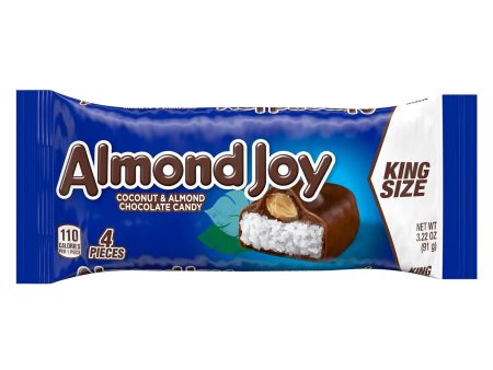 Almond Joy Coconut and Almond Chocolate King Size Candy, Bars 3.22 oz, 4 Pieces For Cheap