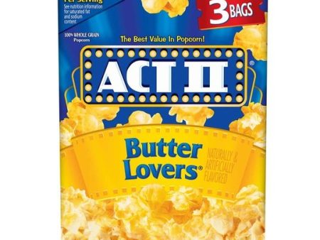 ACT II Butter Lovers Microwave Popcorn, 2.75 Oz, 3 Ct Supply