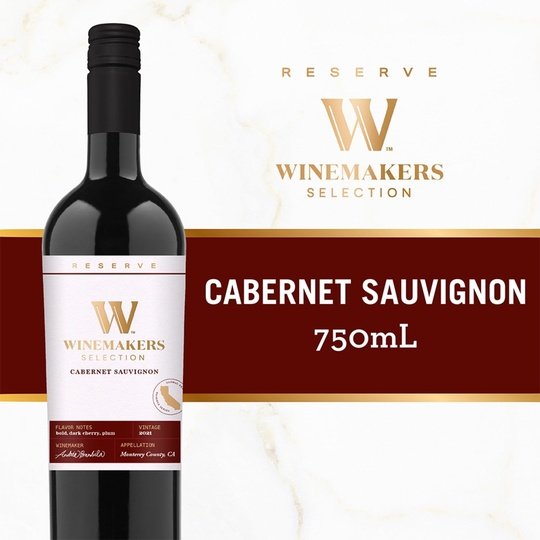 Winemakers Selection Reserve Cabernet Sauvignon California Red Wine, 750 ml Bottle Cheap