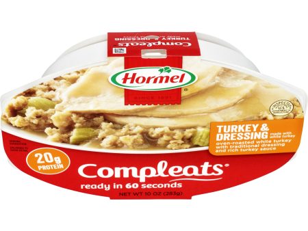 HORMEL COMPLEATS Turkey & Dressing, Shelf Stable, 10 oz Plastic Tray on Sale