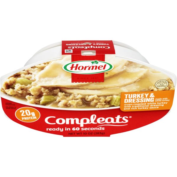 HORMEL COMPLEATS Turkey & Dressing, Shelf Stable, 10 oz Plastic Tray on Sale