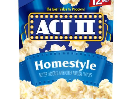 Act II Homestyle Microwave Popcorn, 2.75 oz. 12-Count For Sale