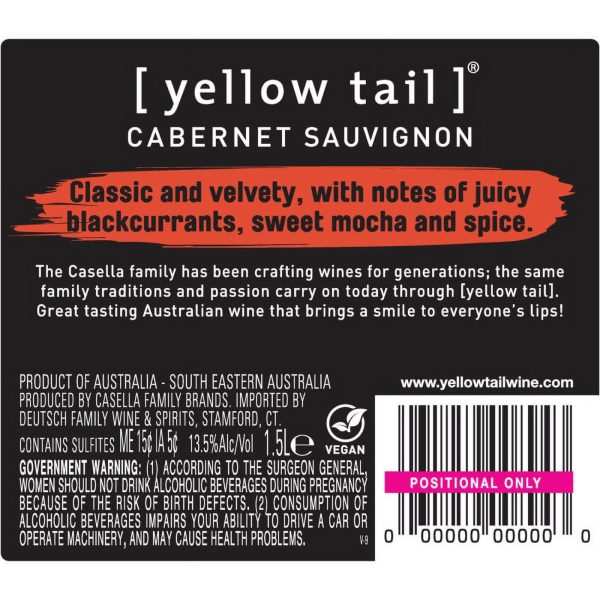 Yellow Tail Cabernet Sauvignon Red Wine, Australia, 1.5 Liter Cheap