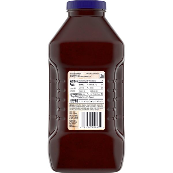 Kraft Original Slow-Simmered Barbecue BBQ Sauce, 82.5 oz Bottle Supply