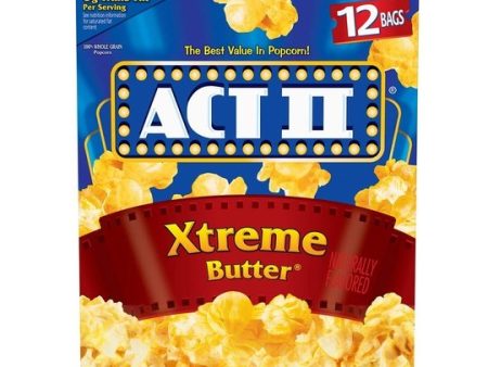 ACT II Xtreme Butter Microwave Popcorn, 2.75 Oz, 12 Count For Sale