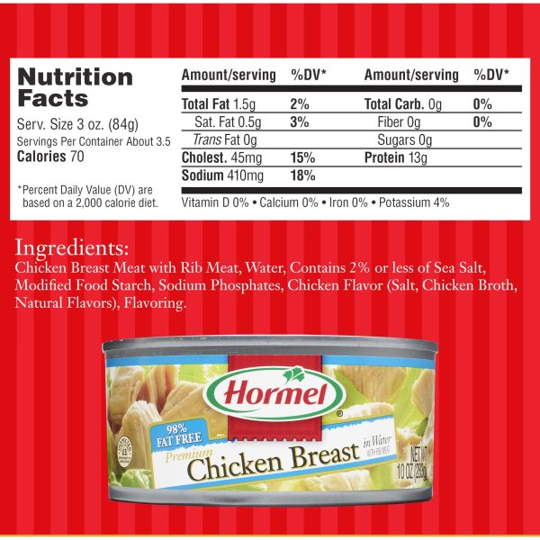 HORMEL Premium Chicken Breast In Water,  10 oz Can Discount