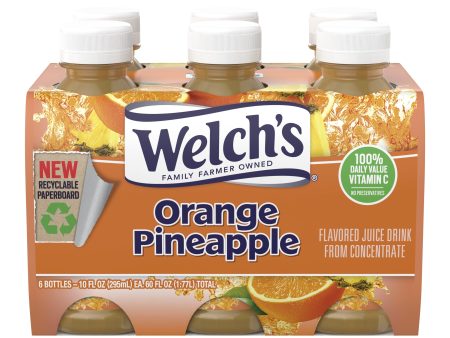 Welch s Orange Pineapple Juice Drink, 10 fl oz On-the-Go Bottle (Pack of 6) For Cheap